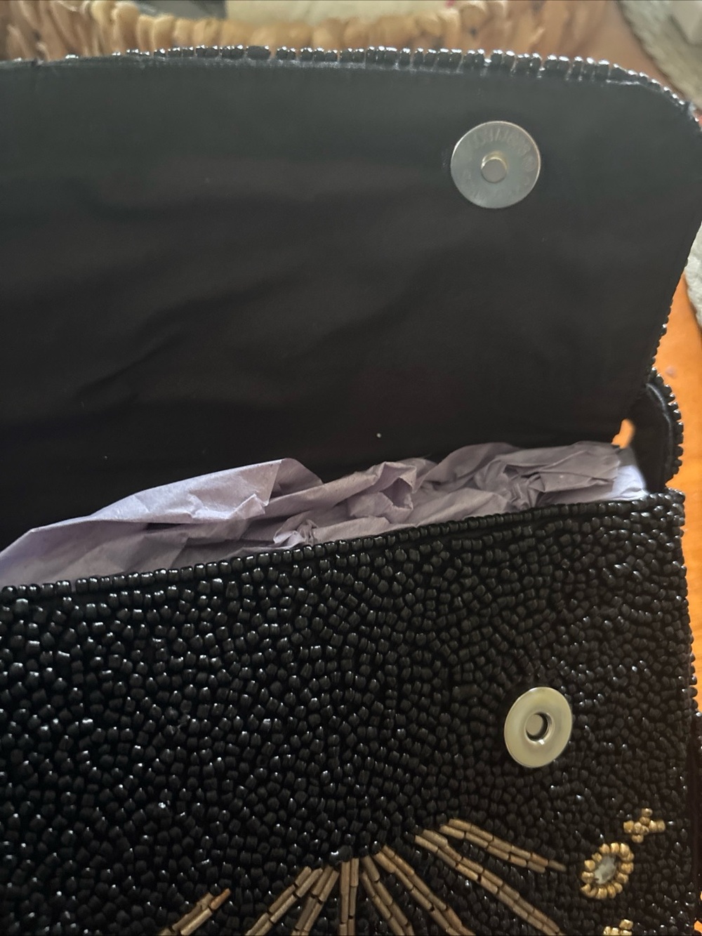 Beaded Black Starburst Shoulder Bag with Crystal Accents by From India To You - Picture 6 of 6